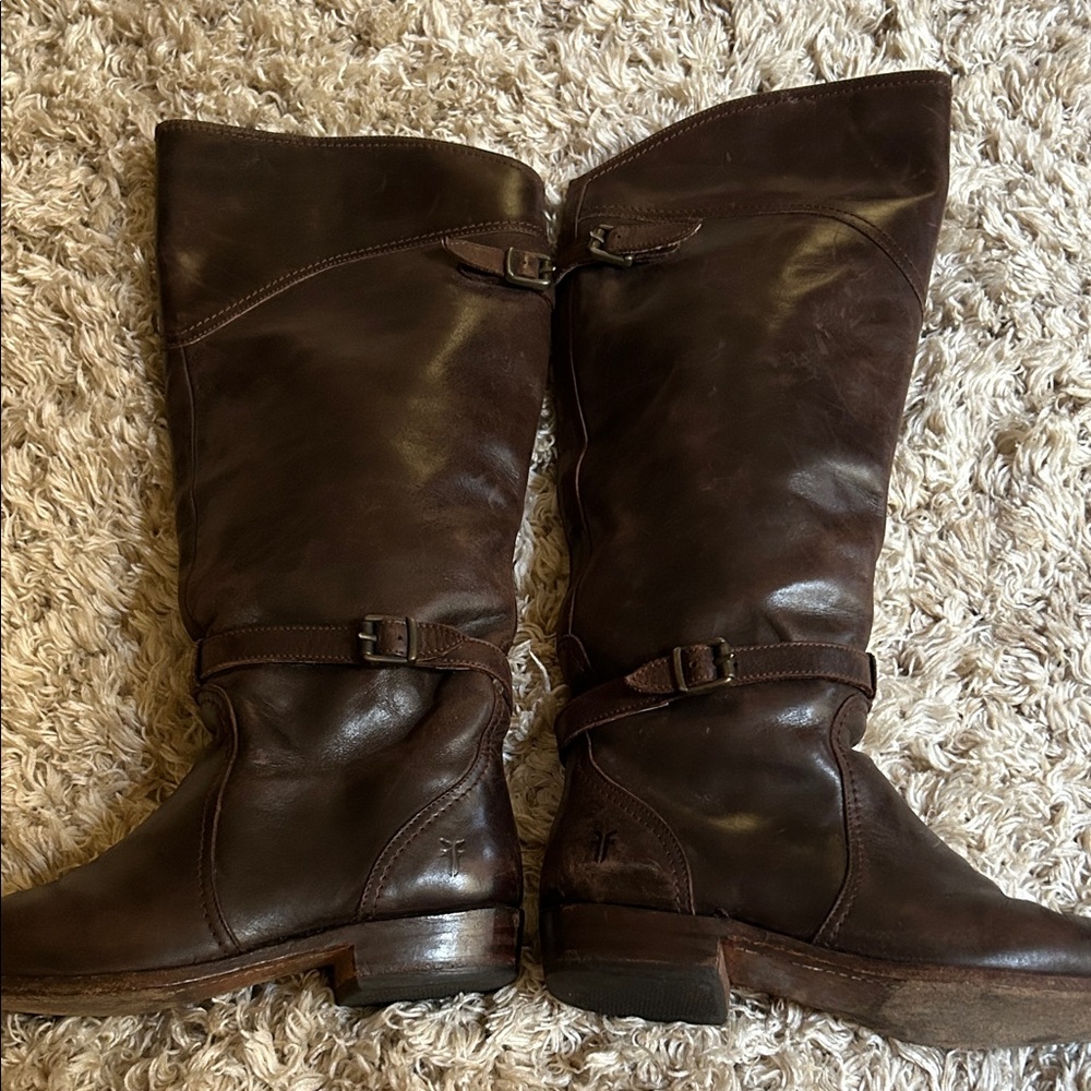Frye Dark Brown Leather Over-the-Knee Riding Boots